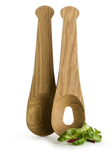 [5017867] OAK SALAD SERVERS