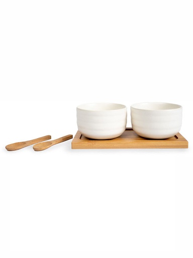 [5018343] ELLEN BOWL SET WITH SPOON, OFF WHITE