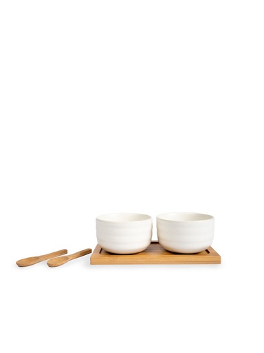 [5018343] ELLEN BOWL SET WITH SPOON, OFF WHITE