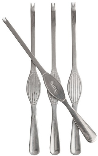 [5018406] SIVAN SHELLFISH CUTLERY, 4-PCS SILVER