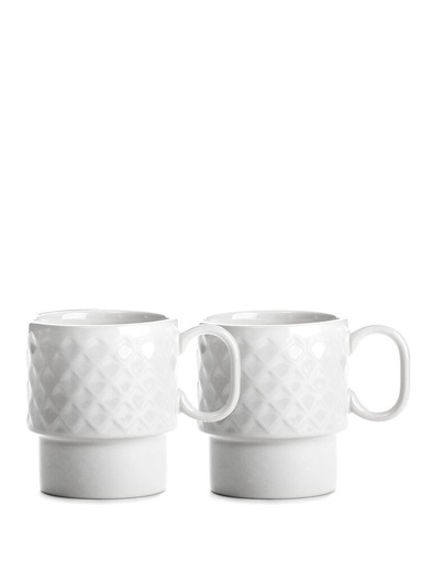 [5018369] COFFEE &amp; MORE COFFEE MUG, 2-PCS, WHITE