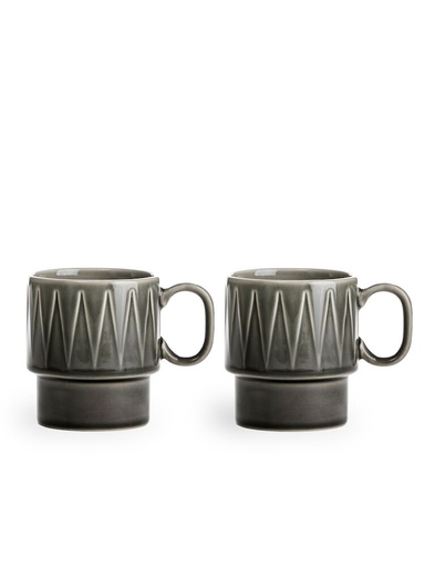 [5018371] COFFEE & MORE COFFEE MUG 2-PCS, GREY