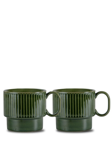 [5018448] COFFEE & MORE TEA MUG, 2-PCS (6) GREEN