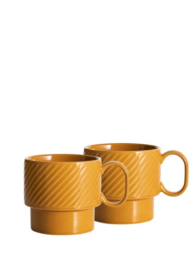 [5018525] COFFEE & MORE TEA MUG 2-PCS, YELLOW