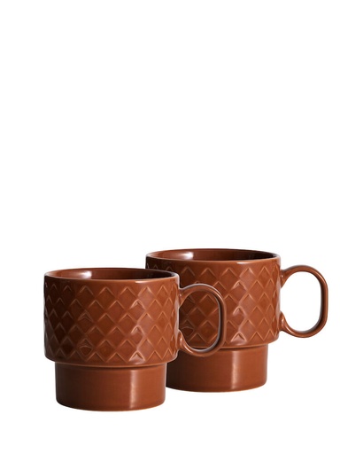 [5018526] COFFEE & MORE TEA MUG 2-PCS, TERRACOTTA
