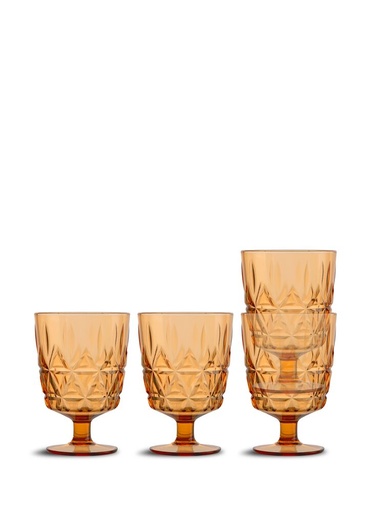 [5018576] PICNIC JUNI GLASS, 4-PCS, AMBER