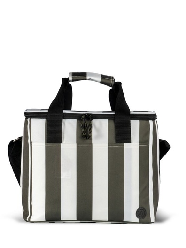 [5018596] CITY STRIPE COOLER BAG BIG RPET, GREEN/WHITE