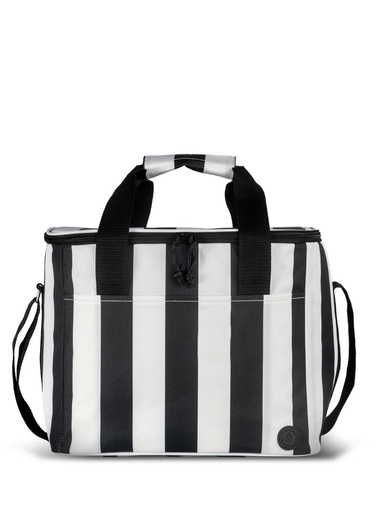 [5018597] CITY STRIPE COOLER BAG LARGE RPET, BLACK/WHITE