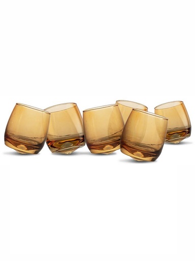 [5018582] TUMBLERS WITH ROUNDED BASE, 6-PCS, AMBER