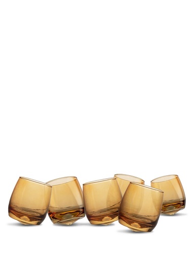 [5018582] TUMBLERS WITH ROUNDED BASE, 6-PCS, AMBER