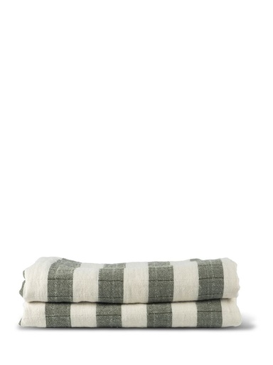 [5018598] EMILIE THROW, GREEN/WHITE