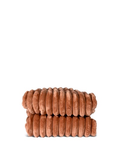 [5018632] ESTHER REC. FLEECE PLAID, LIGHT BROWN