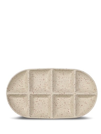 [5018653] DITTE SERVING PLATE LARGE, BEIGE/BORDEAUX