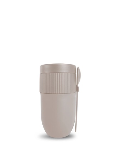 [5018791] TED THERMAL YOGHURT MUG WITH SPOON, BEIGE