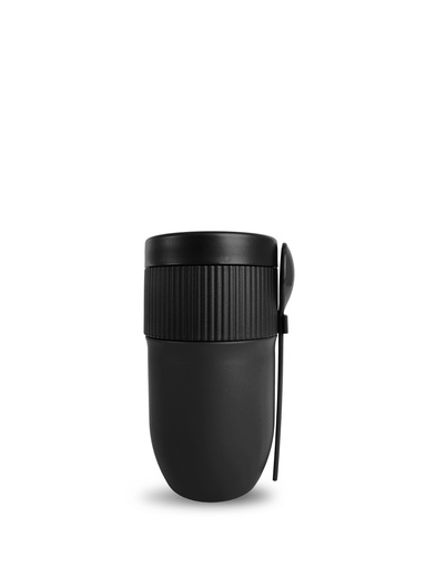 [5018790] TED THERMAL YOGHURT MUG WITH SPOON, BLACK