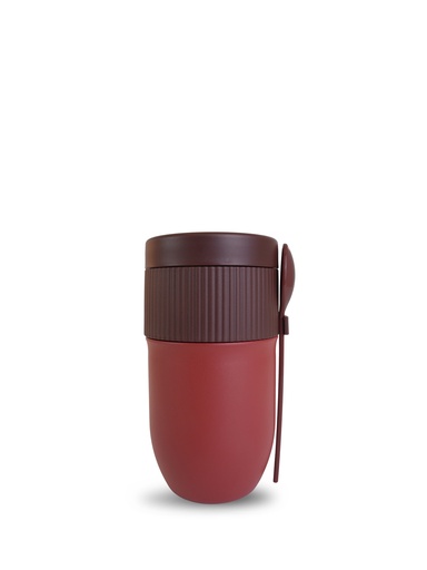 [5018793] TED THERMAL YOGHURT MUG WITH SPOON, BORDEAUX